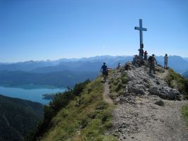 at Heimgarten peak view to alps