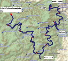 Day 1 route on White Rim Road