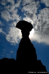 Toadstool Hoodo in the back light