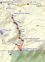GPS track of the Whitehouse to Bucksin hike