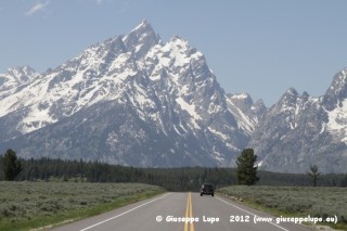 driving towards Grand Teton